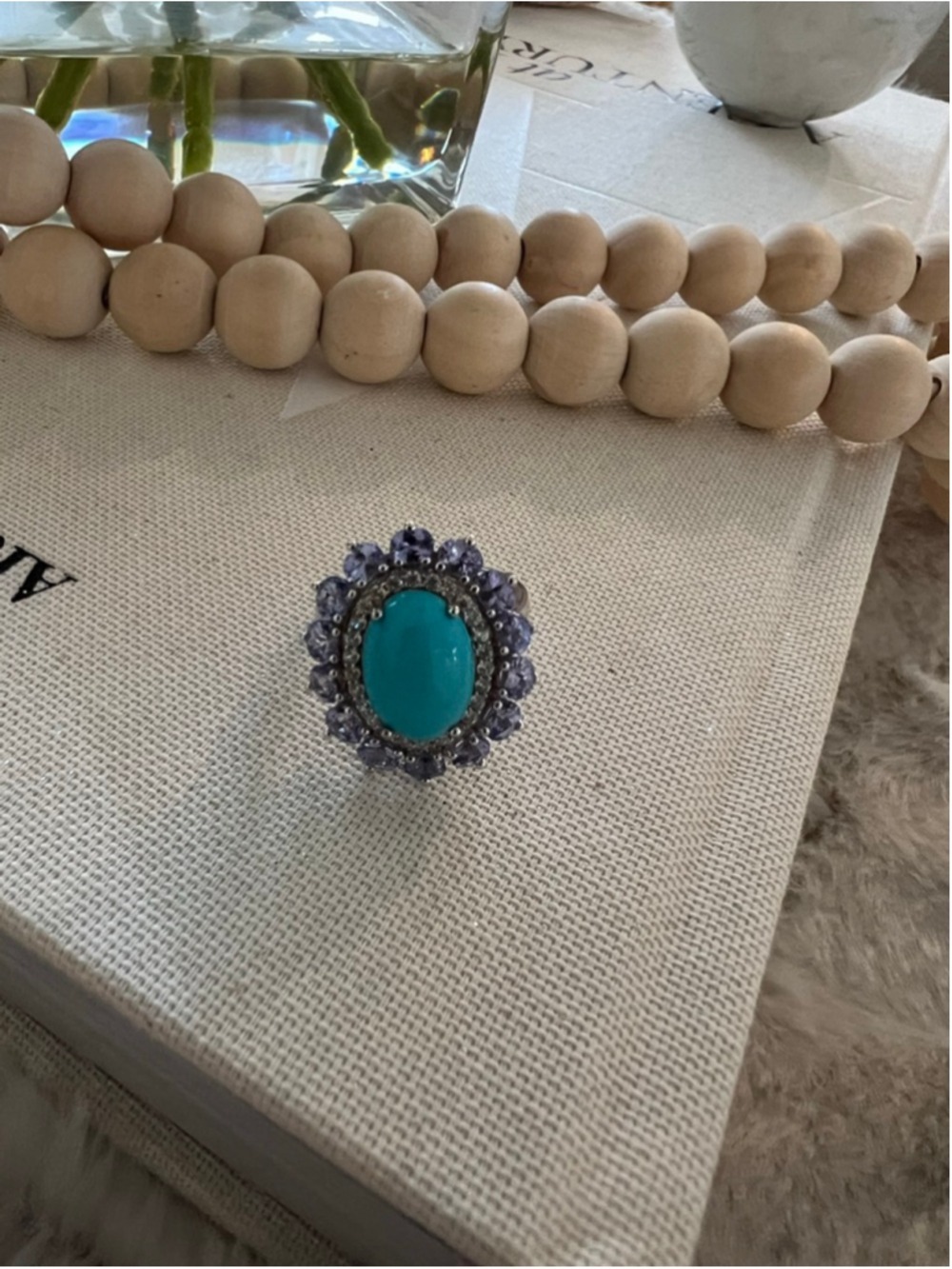 NWT Affinity Gems Turquoise & Tanzanite Sleeping Beauty Stone Ring, 9